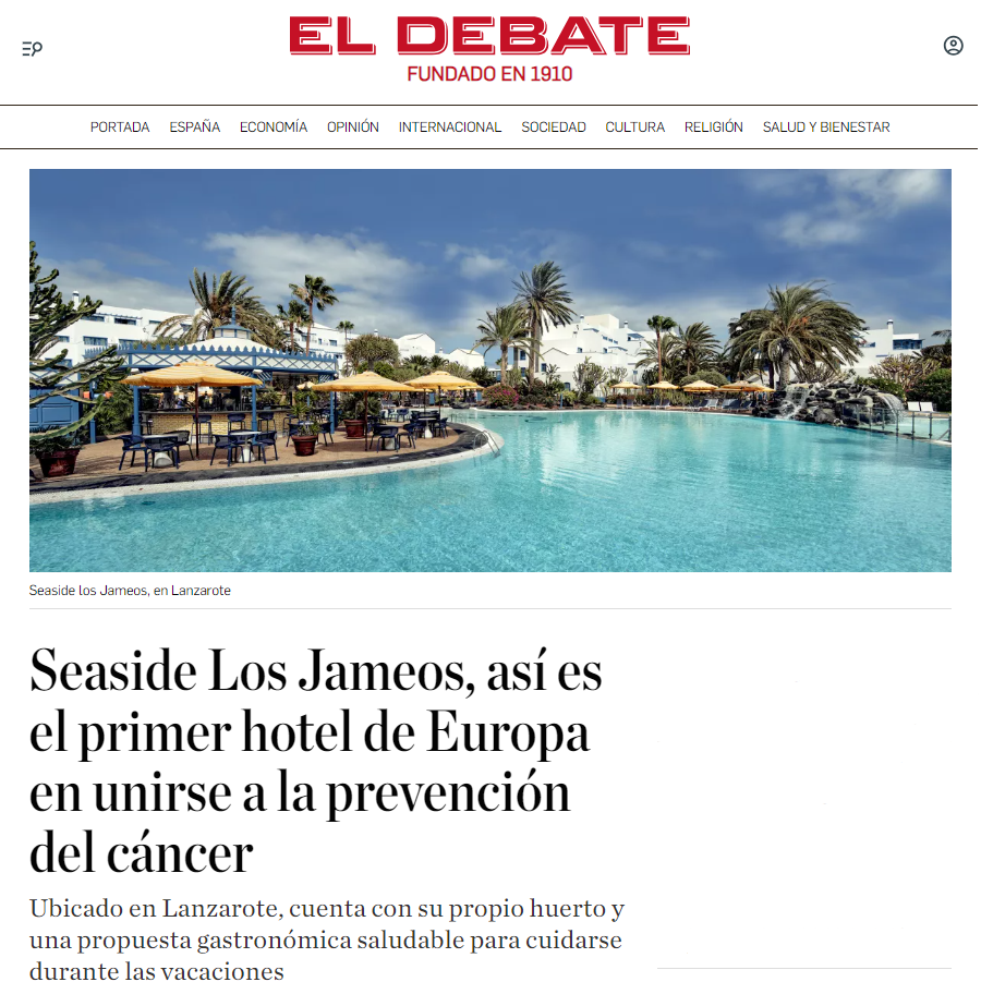 Accion Villarrazo Periodico El Debate Seaside Los Jameos primer hotel en unirse a la lucha contra el cancer