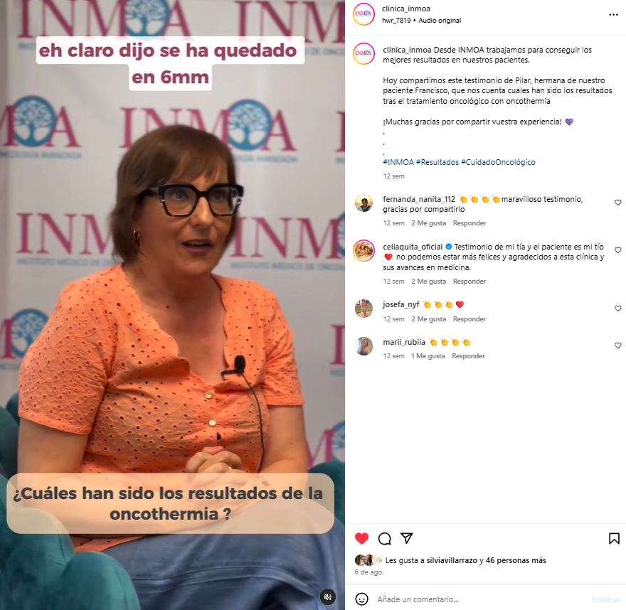 Post de IG de INMOA cliente de Villarrazo Agencia de redes sociales en el que interactua con su audiencia