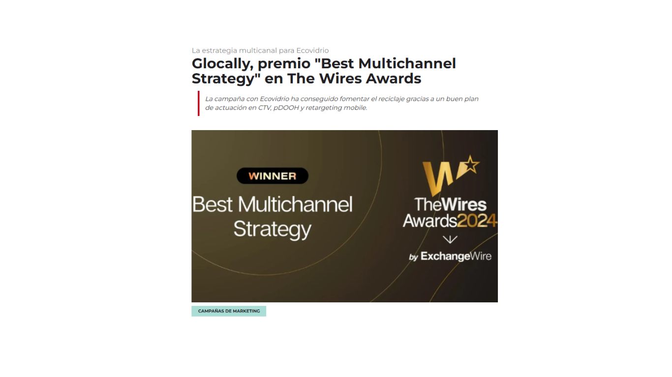 Glocally premio Best Multichannel Strategy Ecovidrio