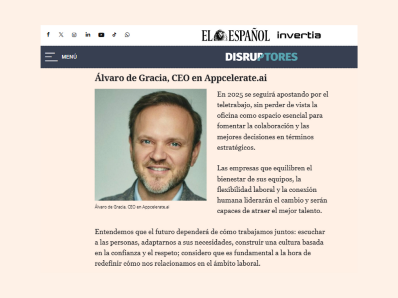 Acción Agencia de Comunicacion Villarrazo en Disruptores e Innovadores de El Español para cliente APPcelerate